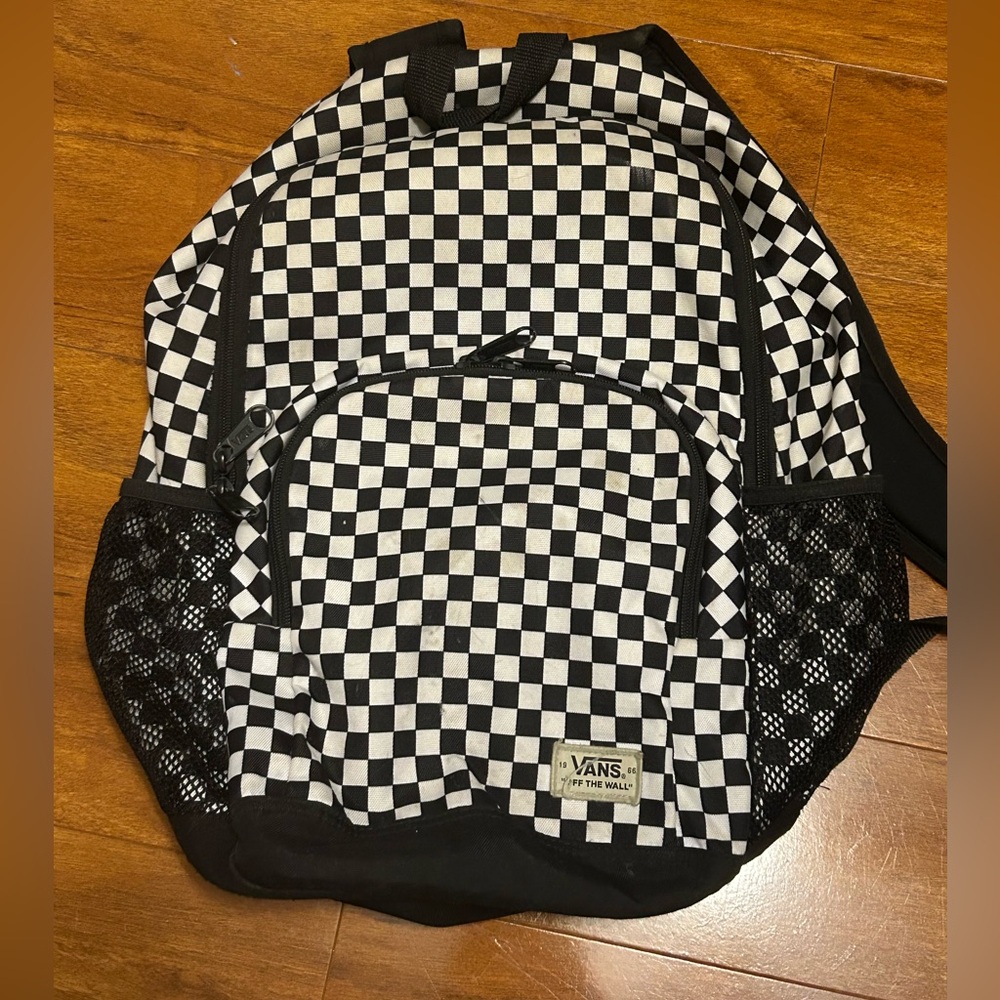 Lightly Used Checkered Vans Backpack
